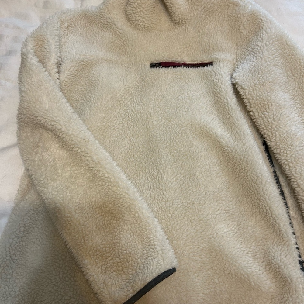 L.L. Bean Cream Funnel neck jacket pullover